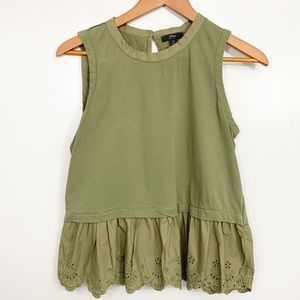 J crew Eyelet Peplum Blouse